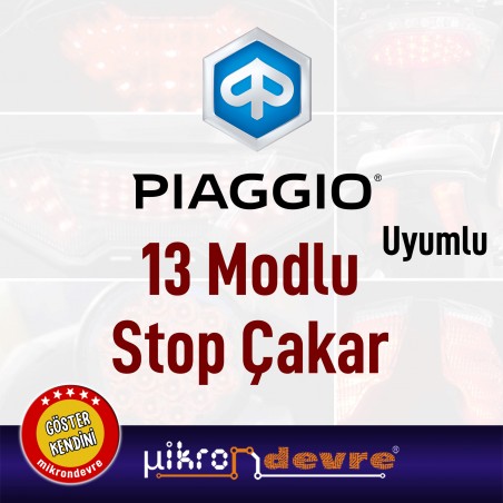 PIAGGIO Uyumlu 13 Modlu Stop Çakar Modülü